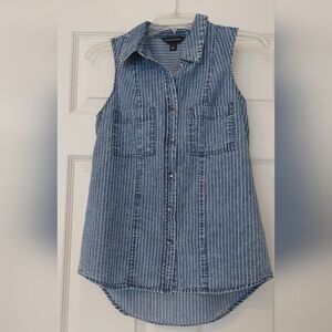 Rock & Republic Blue Striped Button Down Shirt